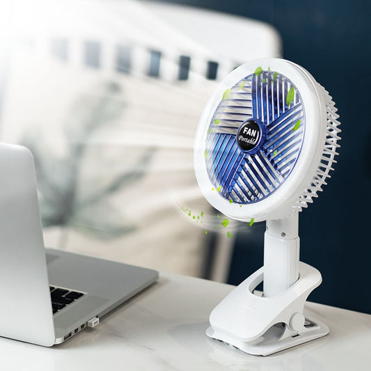 Desktop Electric Fan Clip Fan Rechargeable Office Student Dormitory With Desk Lamp Fan Wall Hanging Small Mute Fan